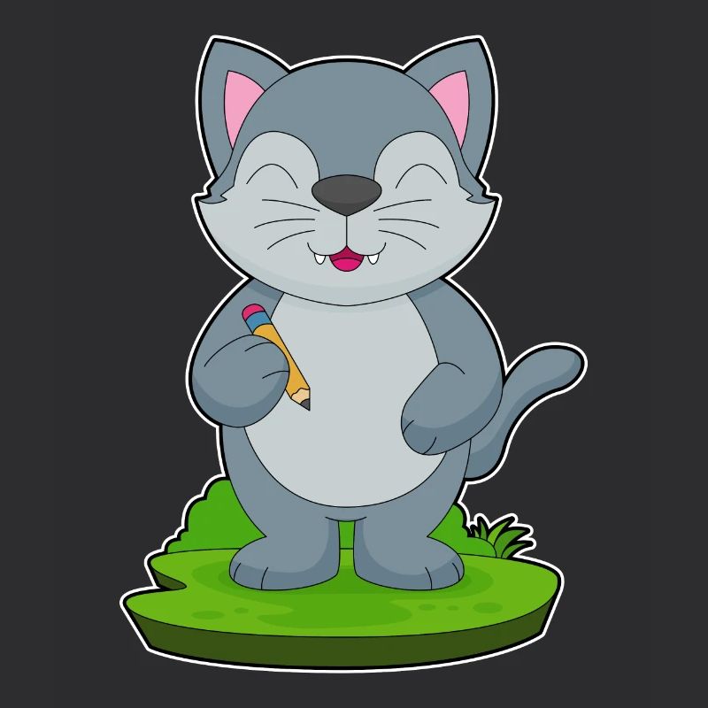Katze Schule Bleistift