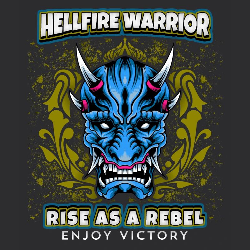 Teufel-Satan, Spruch Hellfire Warrior, Comic-Stil