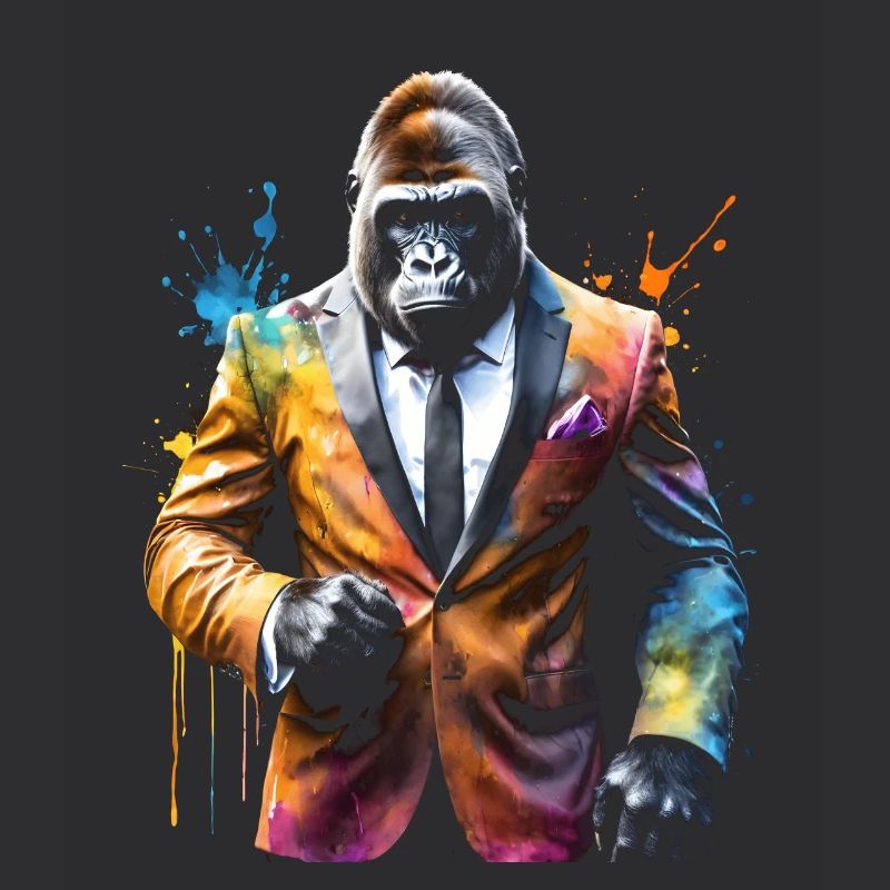 Gorilla Anzug Affe Bunt Tier Design Print