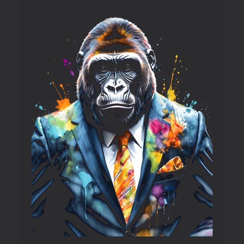 Gorilla Anzug Affe Bunt Tier Design Print