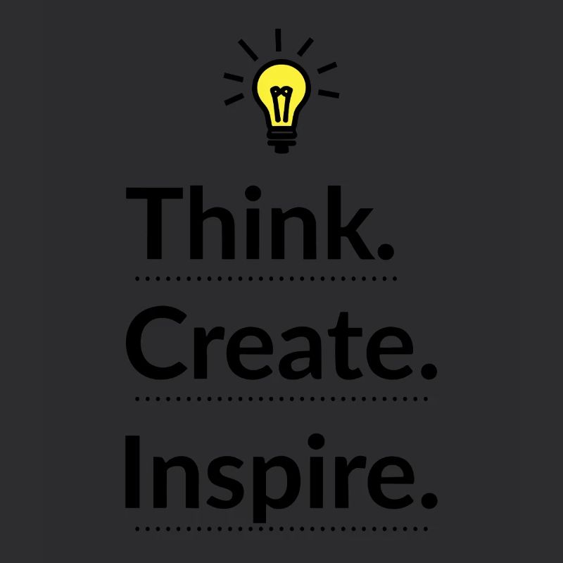 Think Create Inspire Glühbirne