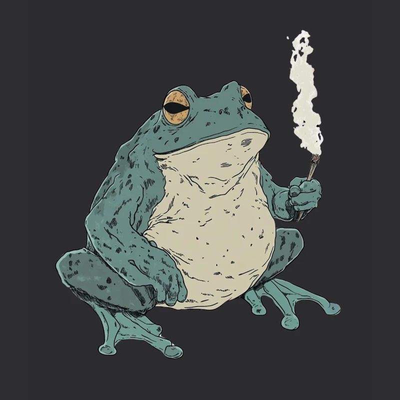 Dicker Frosch mit Zigarette - Weed Frosch Design