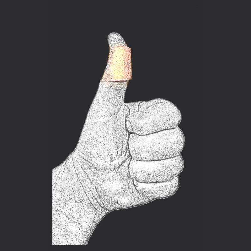 Hand mit Pflaster