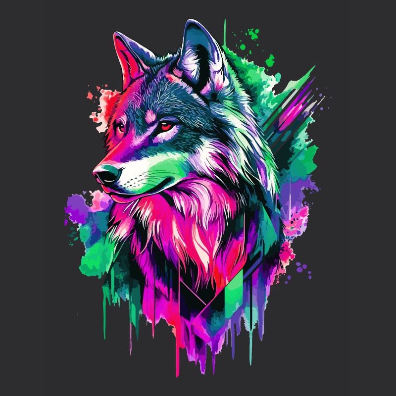 Wolf Wolf Head Predator Forest Nature Wilderness Colorful