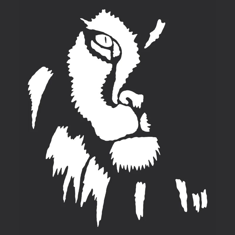 White lion in shadow