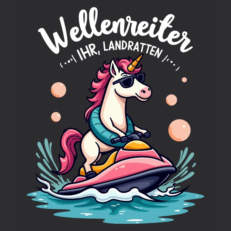 Cavalier de vague licorne rose
