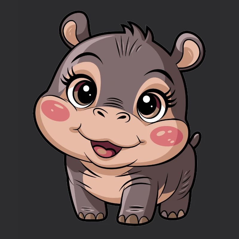 Mignon Moo Deng Hippo avec de grands yeux