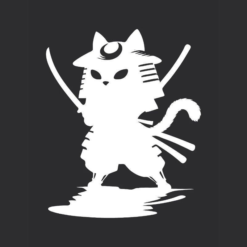 Conception de silhouettes de chat samouraï