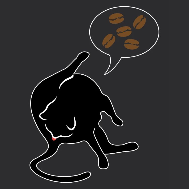 Cat licks butt and thinks about coffee caffeine