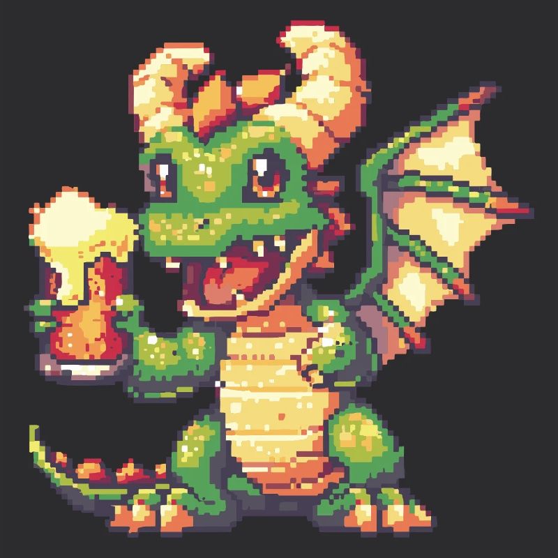 Drache Pixel Bier