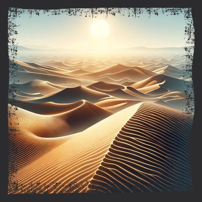 Coucher de soleil dans le désert du Sahara