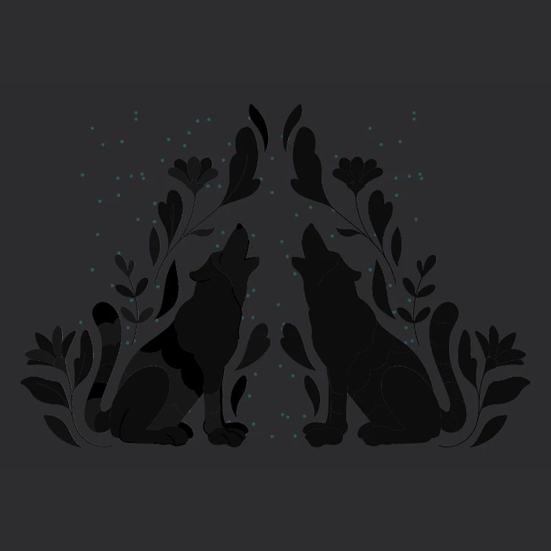 Mystical Howling Wolves – Nature & Moonlit Design