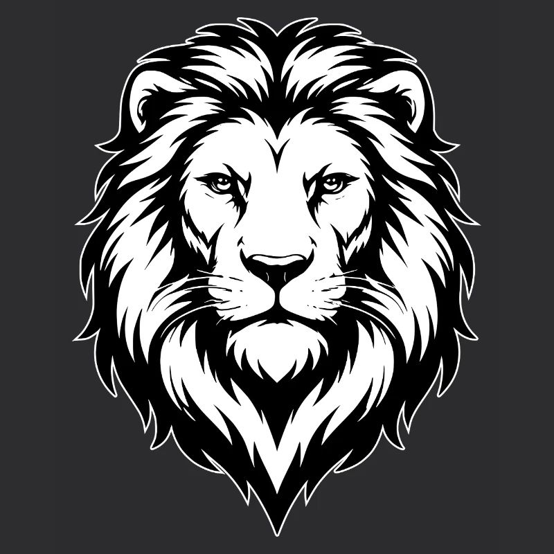 Lejondesignillustration svartvitt