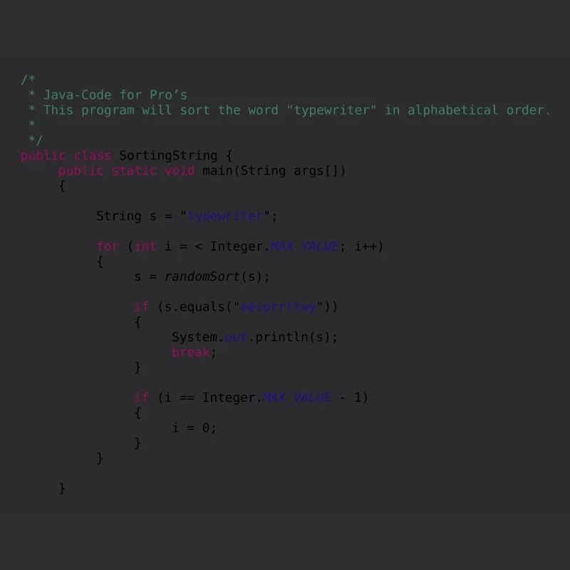 lustiger Java Code zum Sortieren