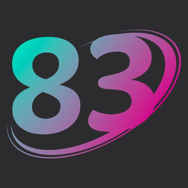 Numéro 83 multicolore