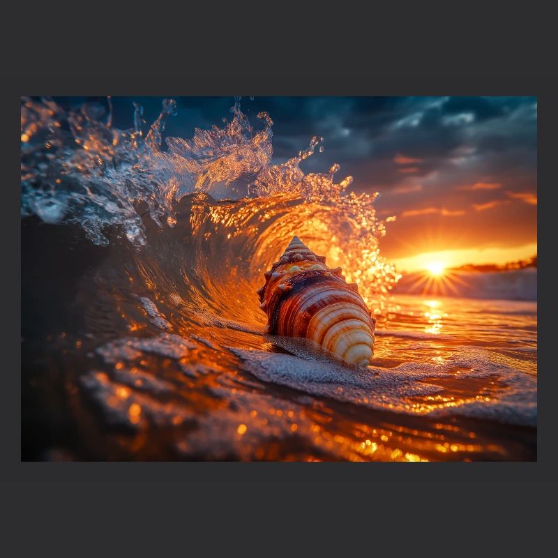 Sunset Wave & Seashell Symphony
