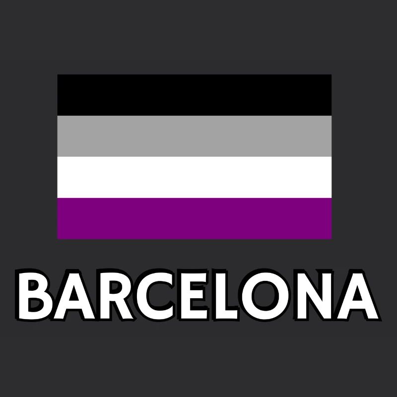 Drapeau de la fierté asexuelle Barcelone
