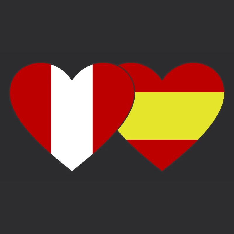 Peru Spanien Flagge Herz