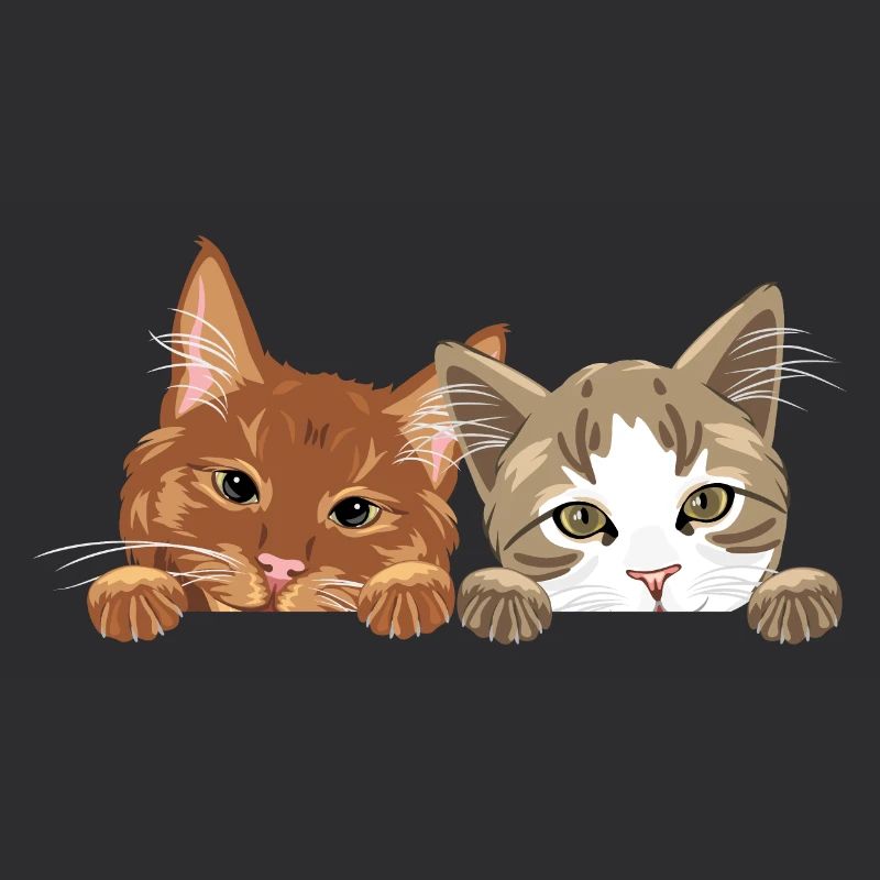 Jeter un coup d’œil mignon deux chats