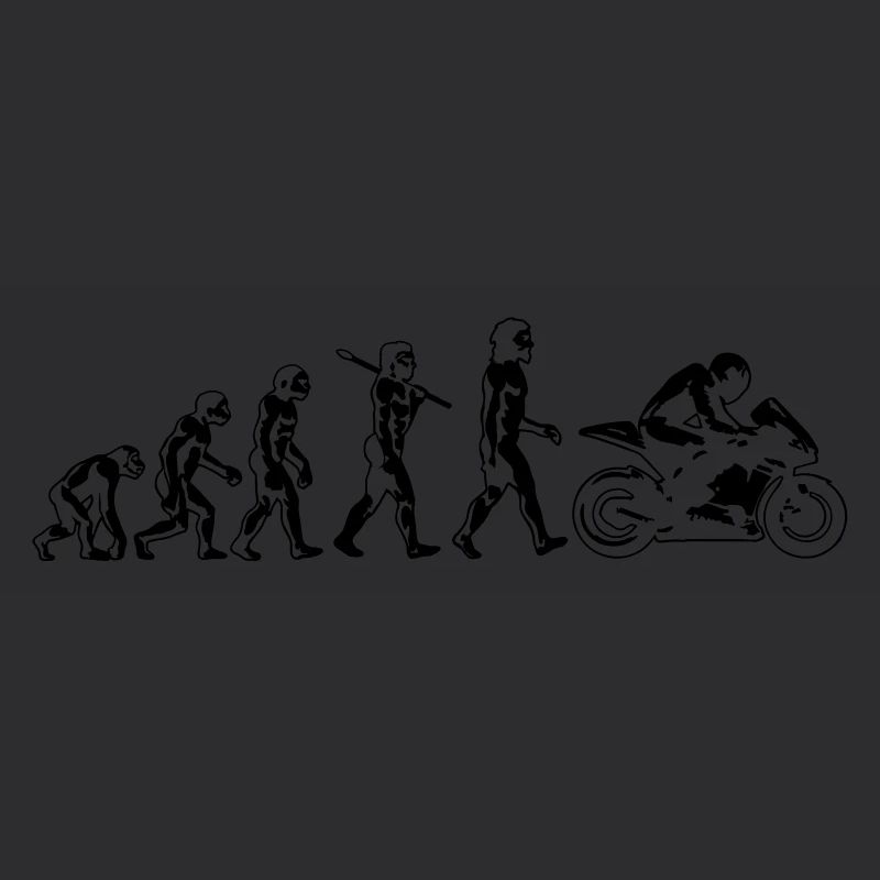 motorcycle evolution flat white print