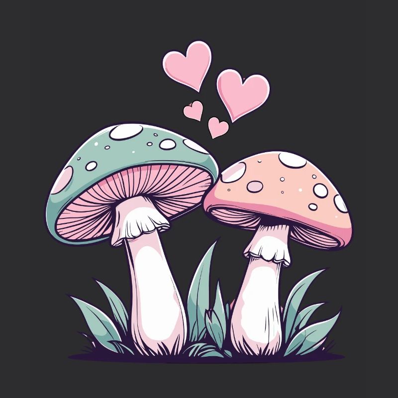 Champignons - Couple Coeurs