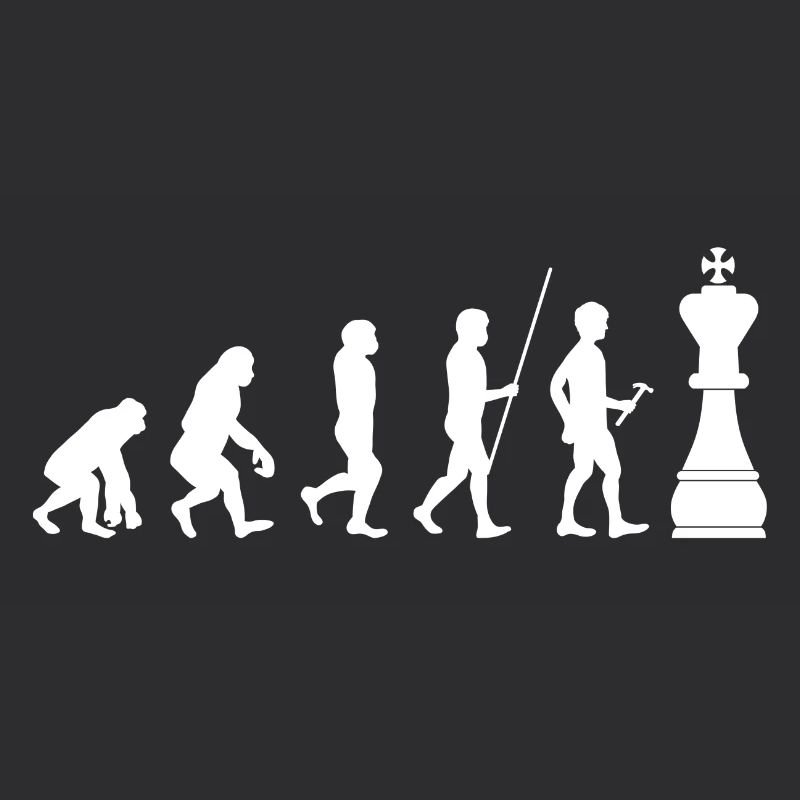Evolution Geschenk Schach shirt Schachfiguren
