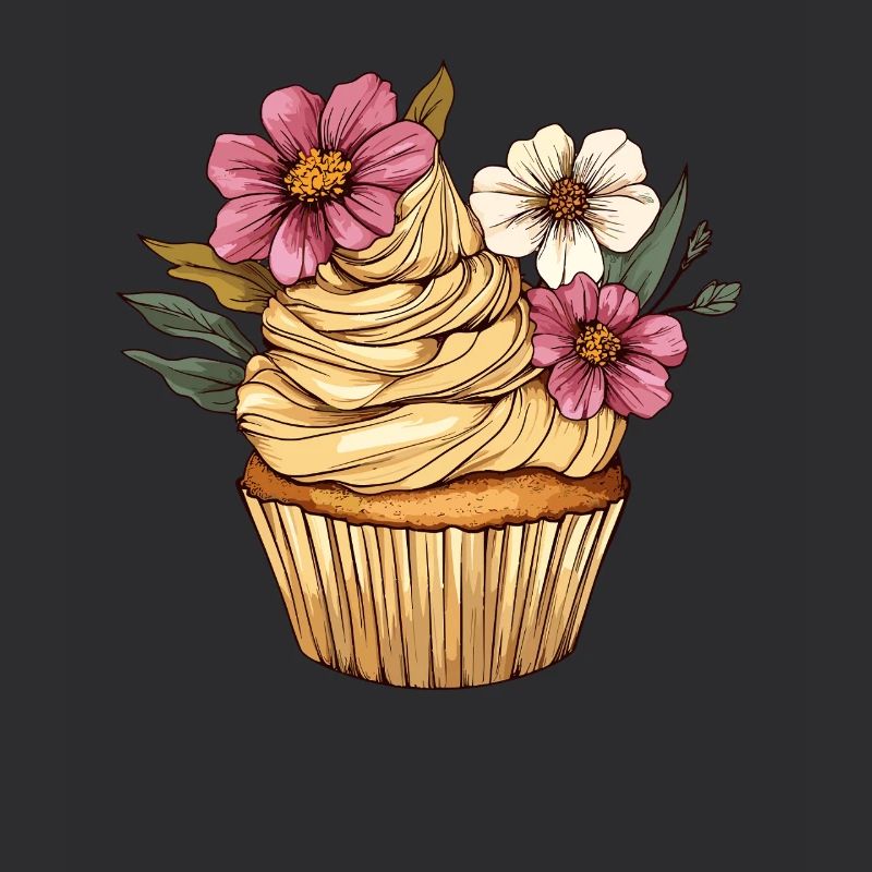 Cupcake à décor floral