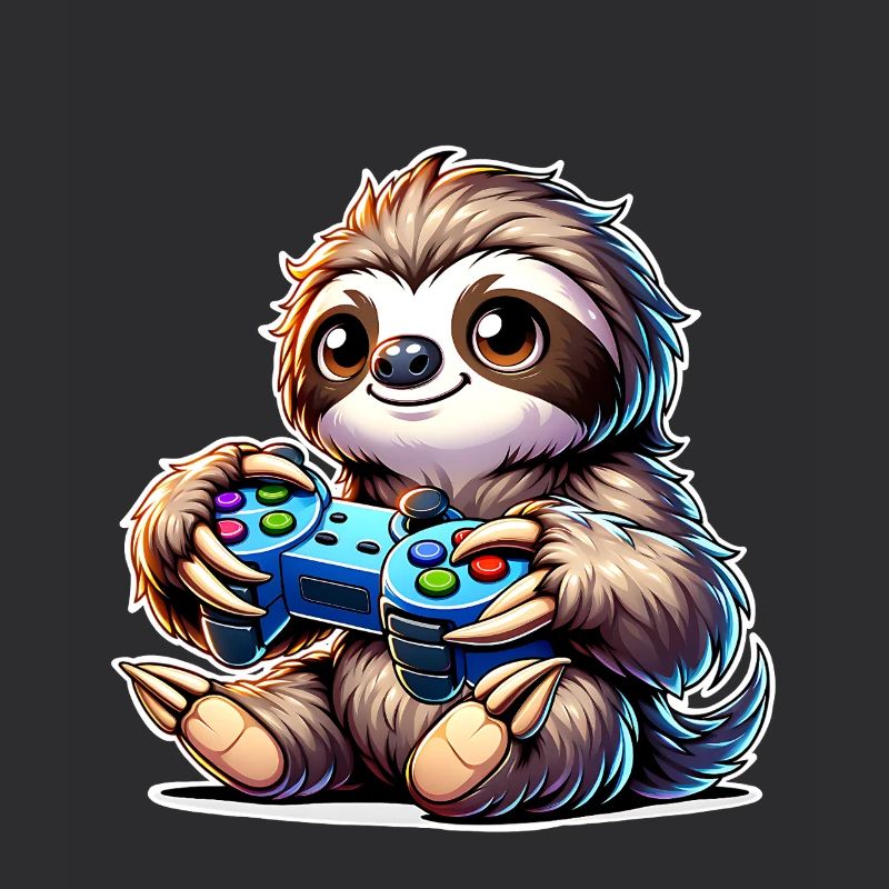 Sloth Gamer Gaming Nerd