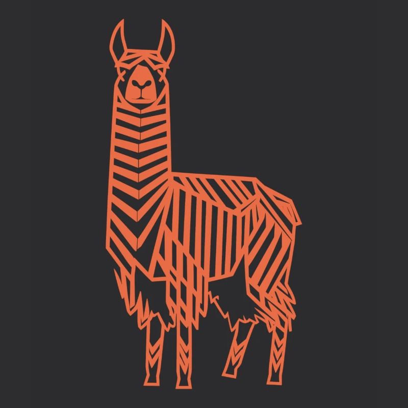 Abstract Llama Geometric Line Art
