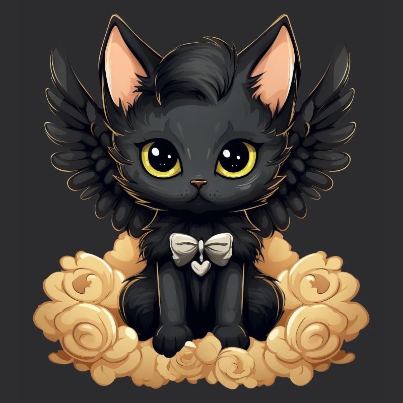 Dunkle Emo Gothic Engel Katze – Unverwechselbares