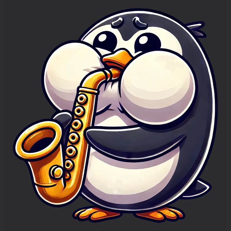 Penguin Saxophone Classical Music Thick Cheeks