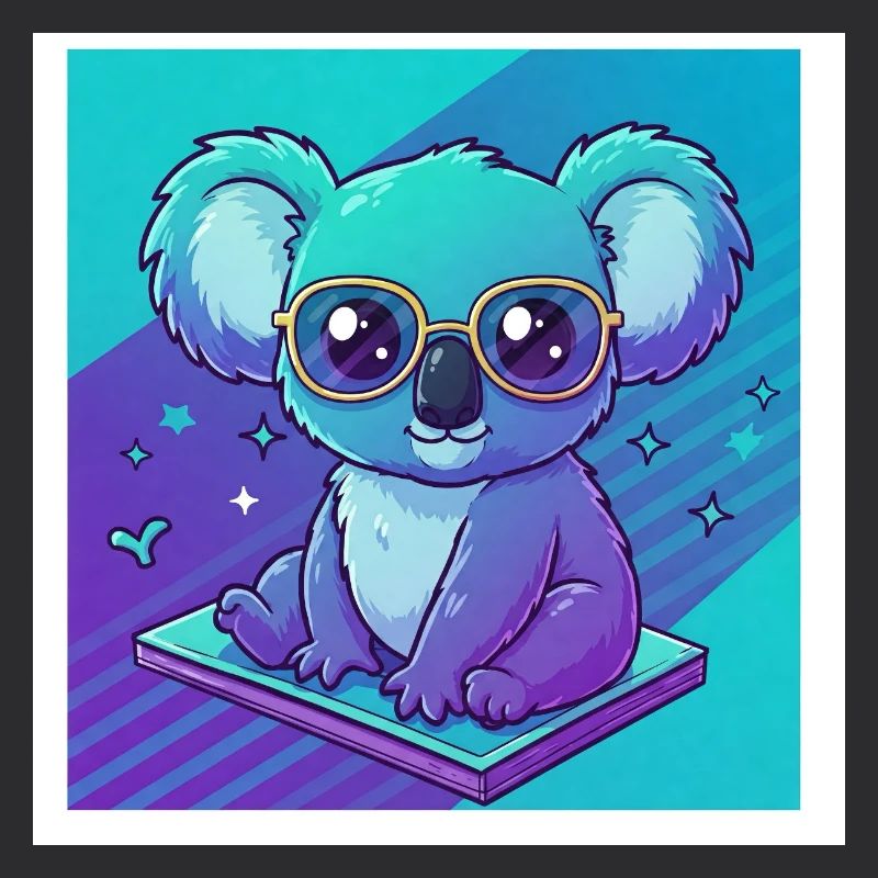 funny koala with glasses - 90s vibes
