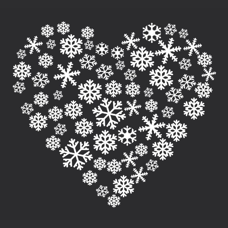 Schneeflocken Herz - Ich liebe Schnee