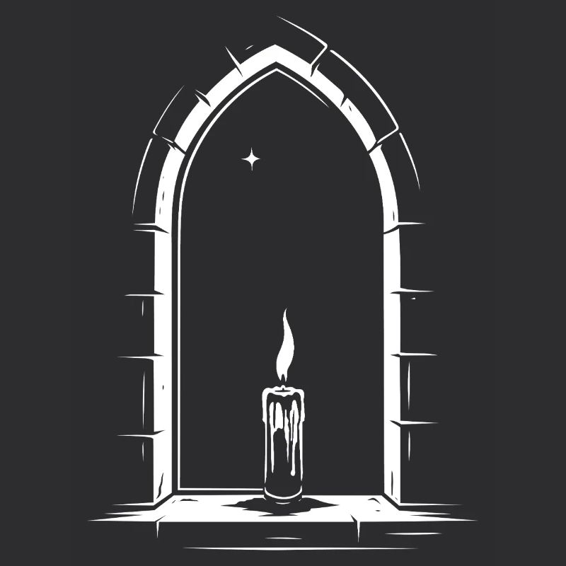 Imbolc candle in the window