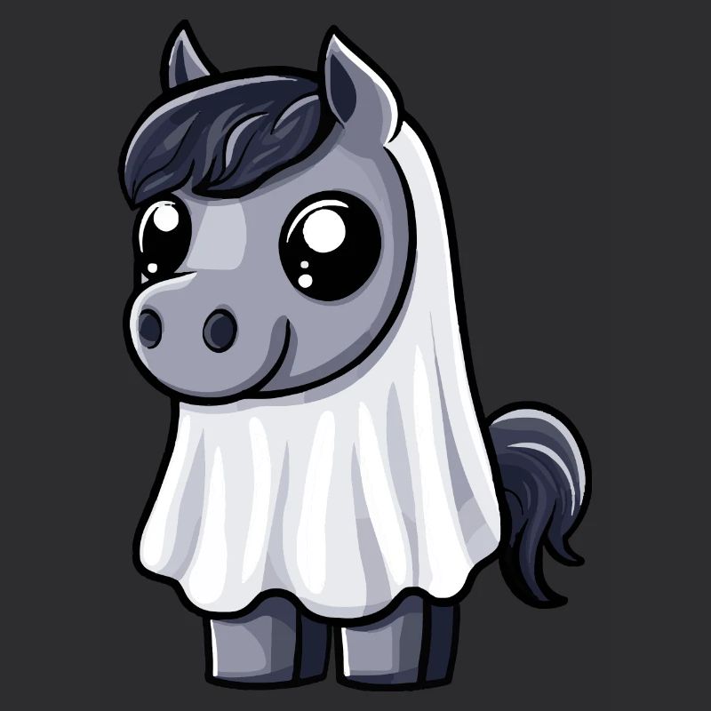 Pferd Halloween Comic Geist