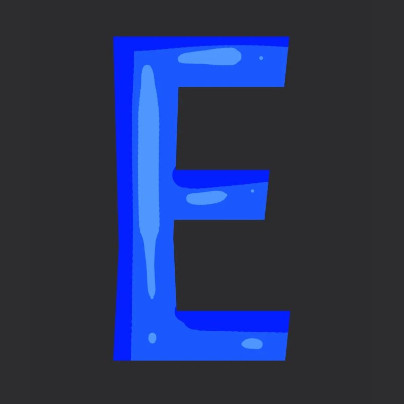 Buchstabe E Anfangsbuchstabe Blau