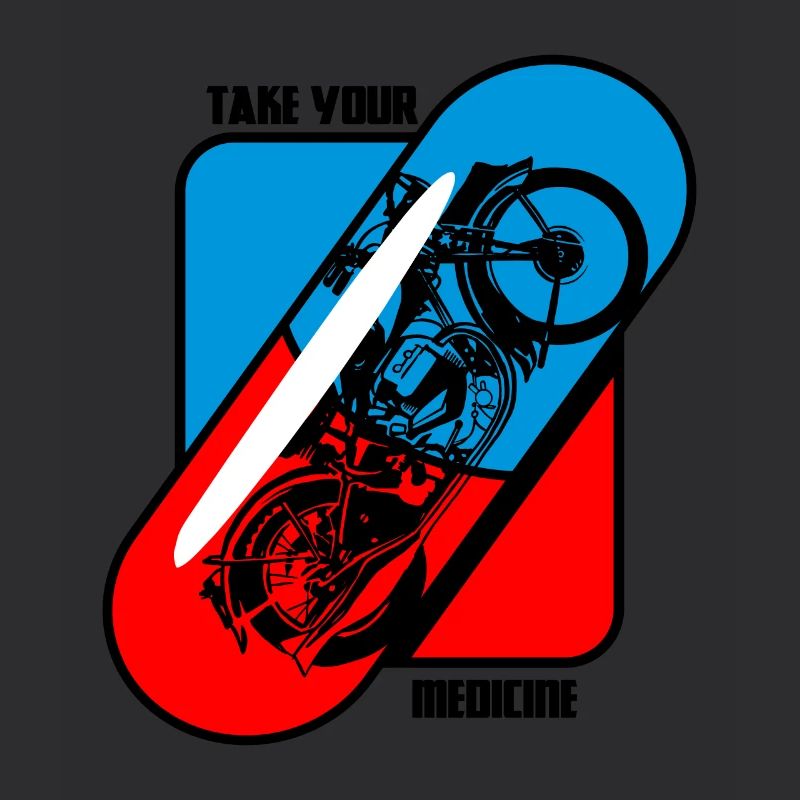 Nehmen Sie Ihre Medizin Pille Oldtimer Motorrad