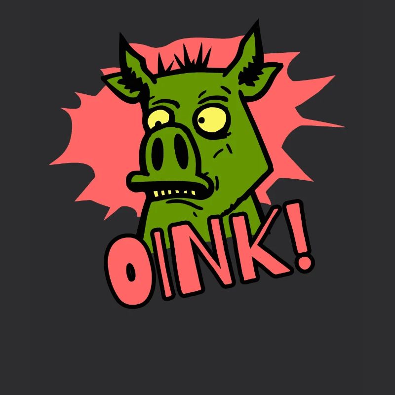 Grogner! Cochon de dessin animé