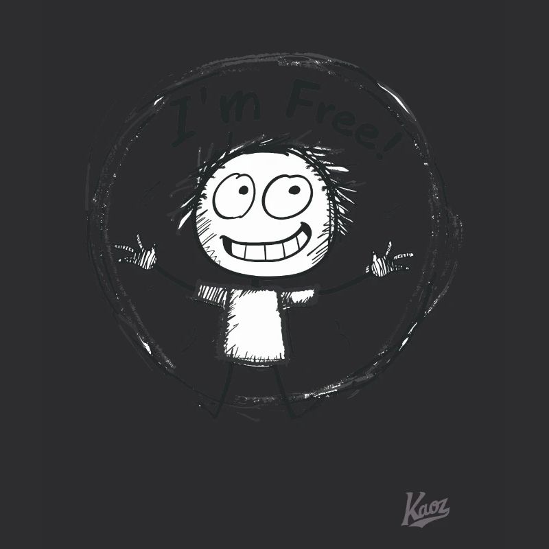 Strichmännchen-Figur: Ich bin frei!