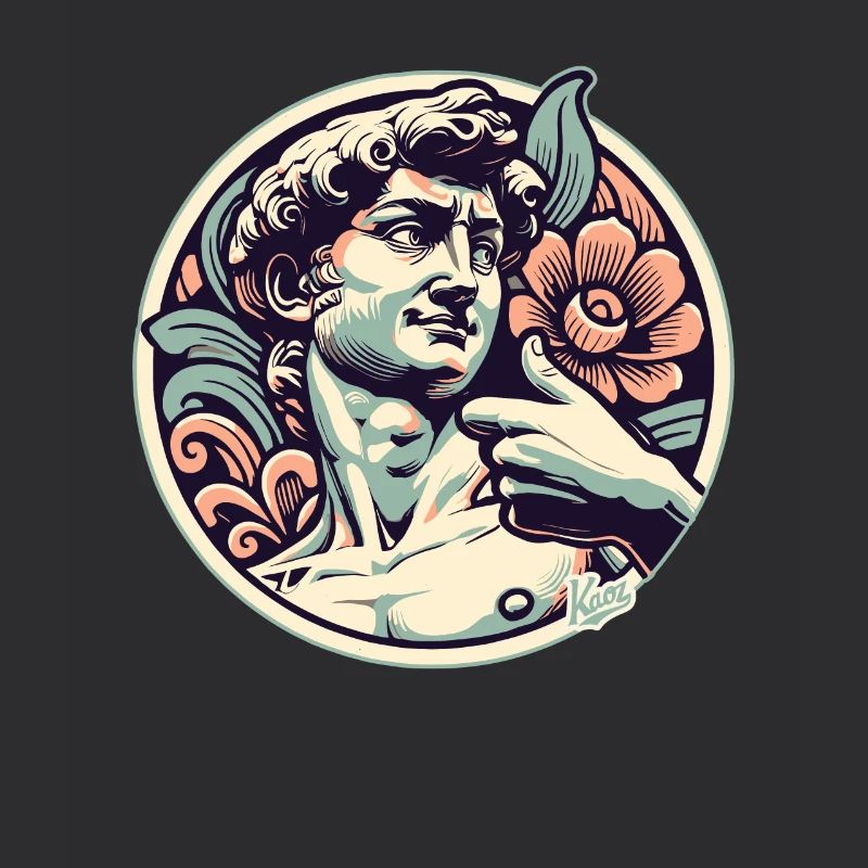 David mit Daumen hoch in Florenz mit Blumen