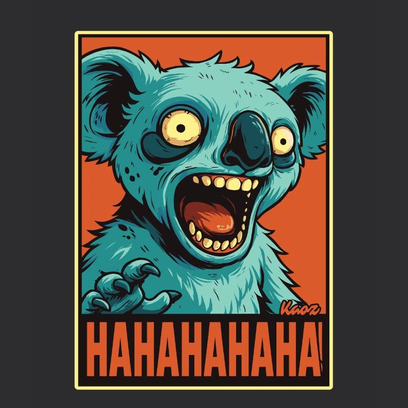 Schreiender lachender Comic Koala