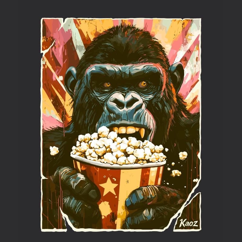 Gorilla mit Popcorn