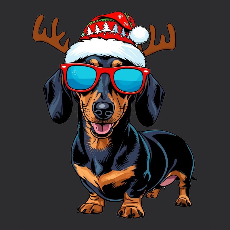 Chien teckel de Noël