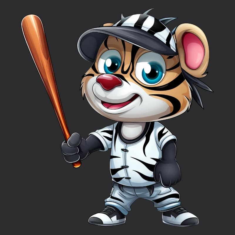Zebra Baseball Player Dynamic
