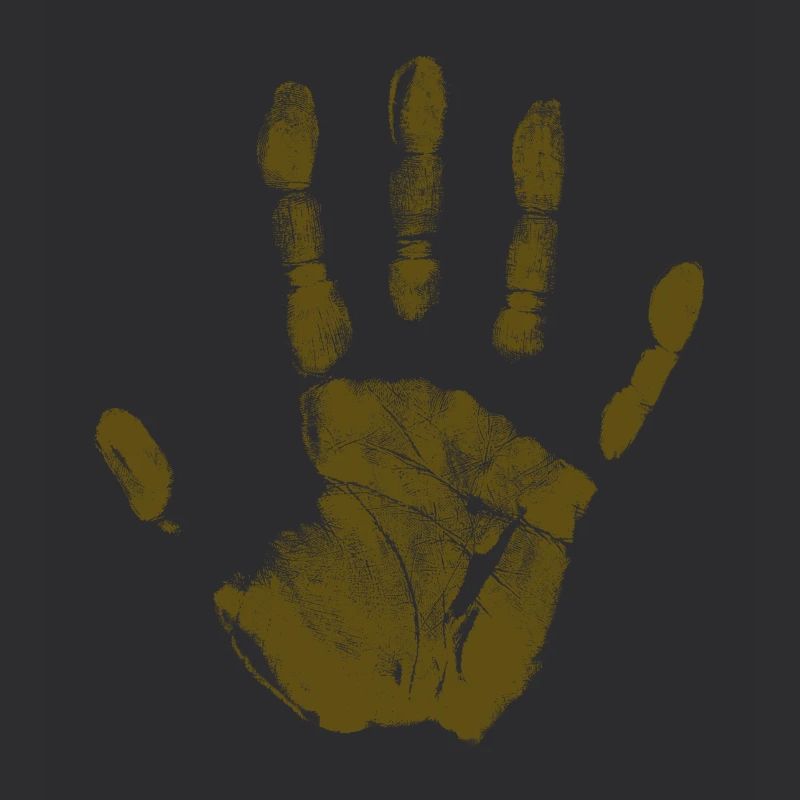 Handafdruk geschilderde identiteitsvingers en handpalm