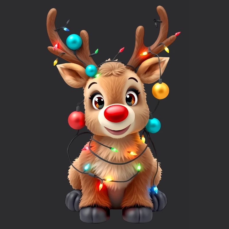 Rentier rote Nase Rudolph Weihnachten Lichterkette