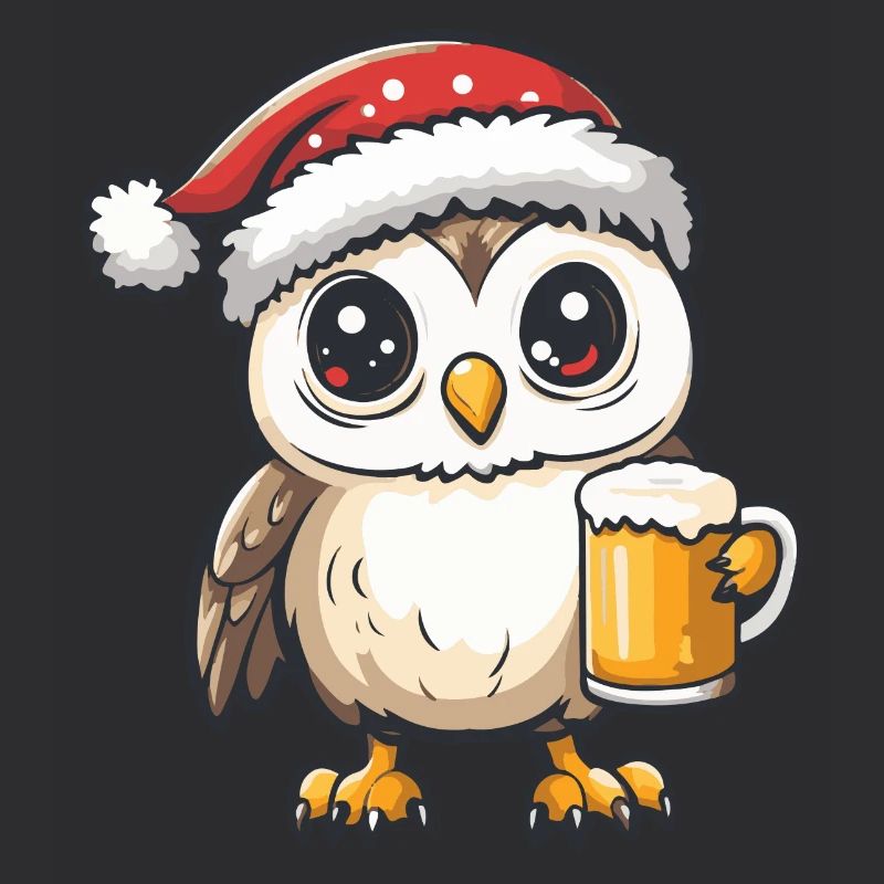 Eule Weihnachten Bier