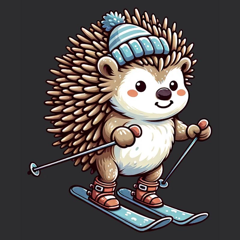 Igel Ski Skifahrer Skiurlaub Süß Comic