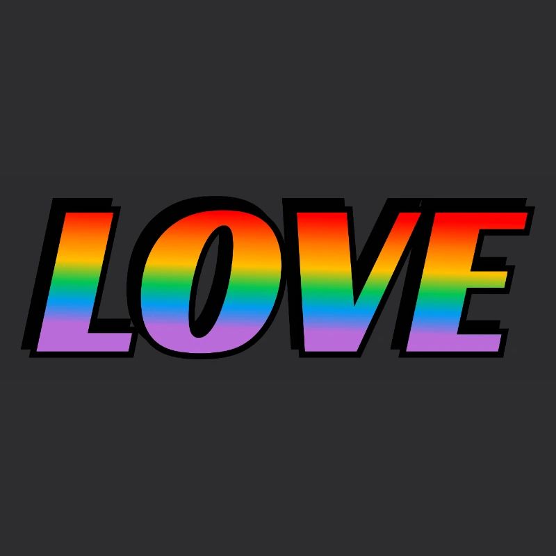 Rainbow text LOVE LGBT Pride Month