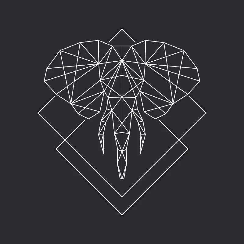 Polygon elephant white